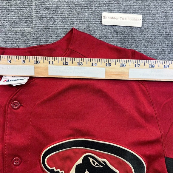 Majestic Arizona Diamondbacks Jersey Mens 2XL Red Button Up Authentic Collection - Picture 10 of 13
